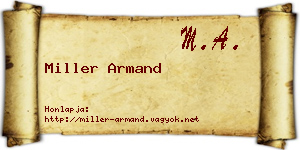 Miller Armand névjegykártya